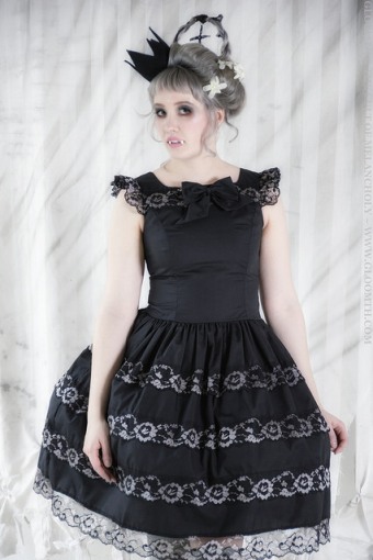 gothic lolita dress with grey lace