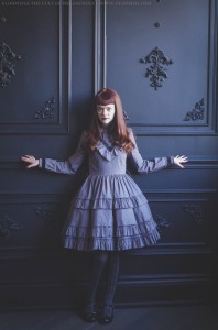 grey gothic lolita dress